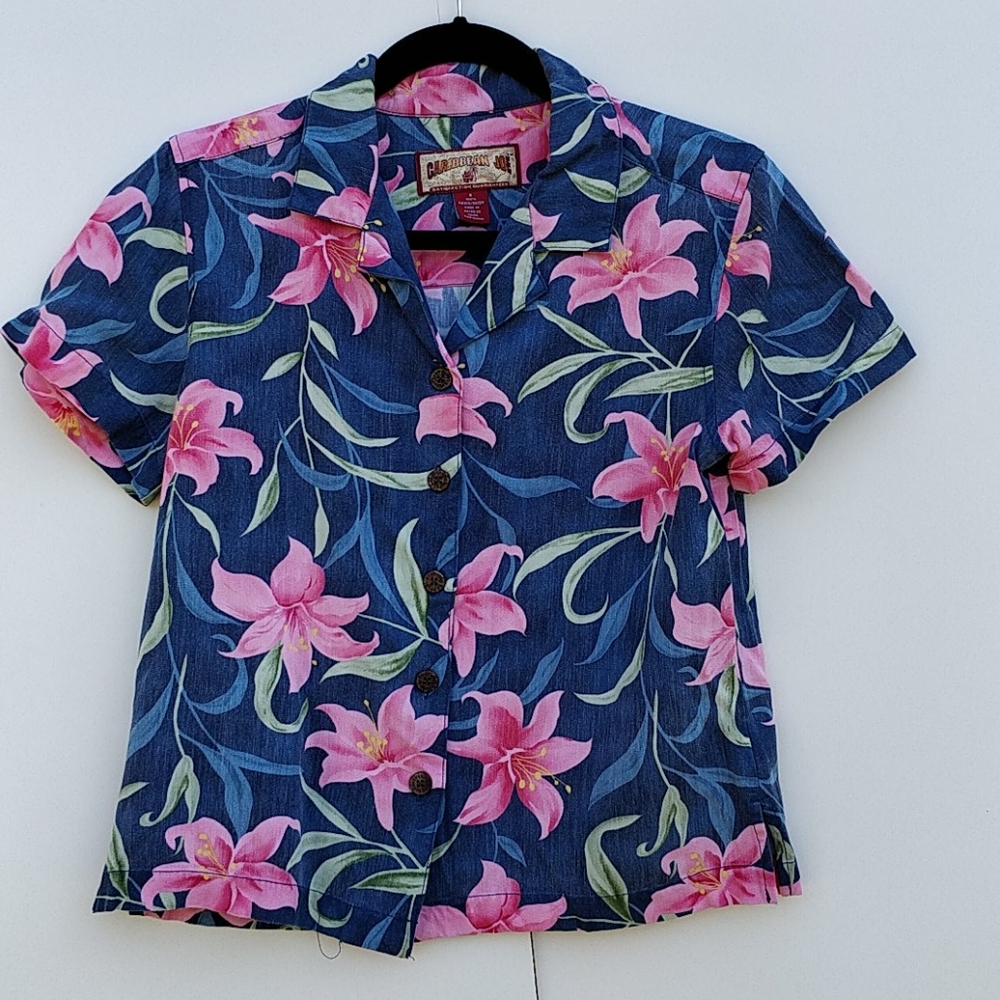 Caribbean Joe Tropical Print Shirt